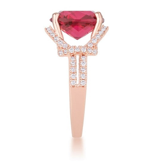 Charlene Cushion Cut Rose Gold Statement Ring | 8ct