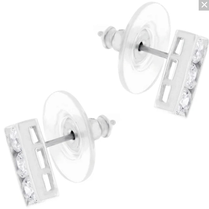 Kindal Three Round CZ Stud Earrings