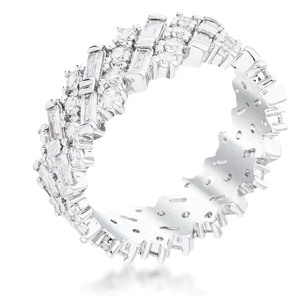 Mena CZ Baguette Eternity Band Ring | 2.2ct