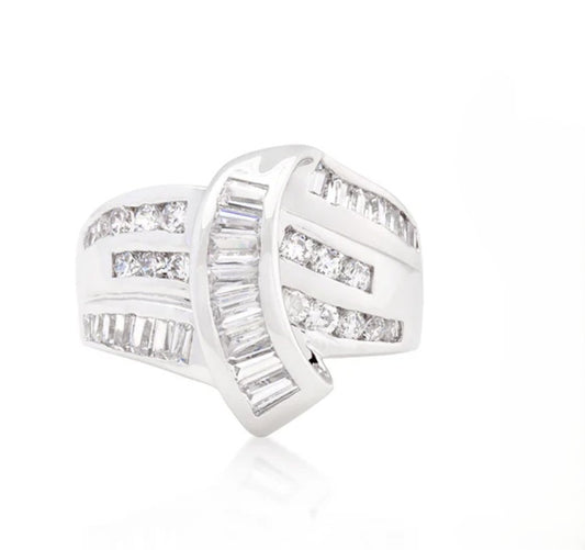 Pat 2mm Baguette CZ Band Ring | 3ct
