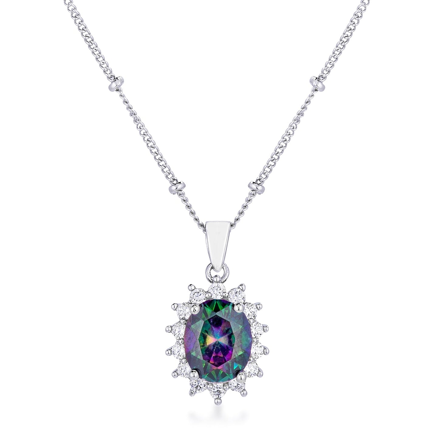 Chesna Oval Ruby Halo Pendant