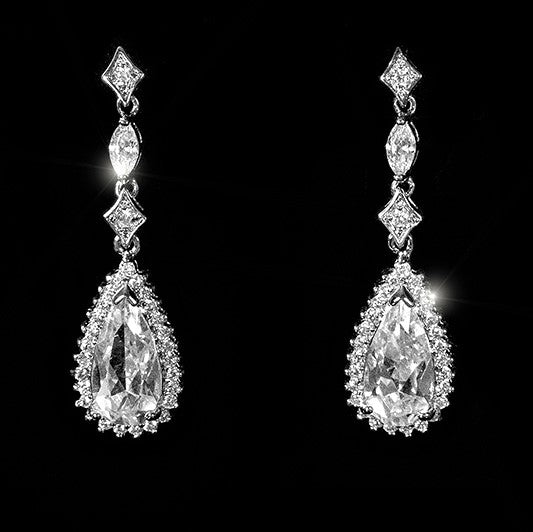 Penny Pear Drop Dangle Earrings | 4ct - Beloved Sparkles