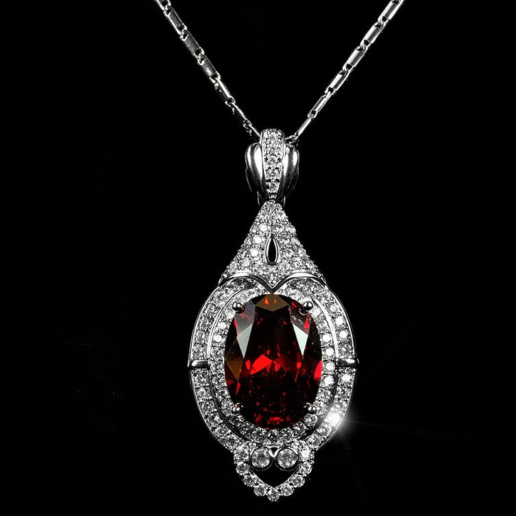 Adela Vintage Art Deco Ruby Oval Pendant | 13ct | 20ct