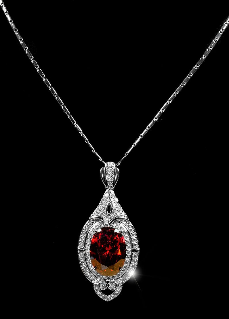 Adela Vintage Art Deco Ruby Oval Pendant | 13ct | 20ct