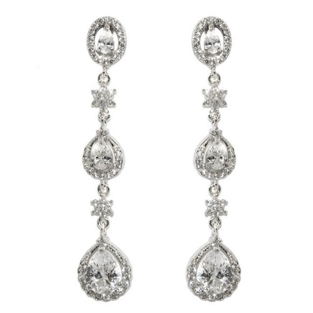 Alina Pear Drop Dangle Chandelier Earrings |  2.1in