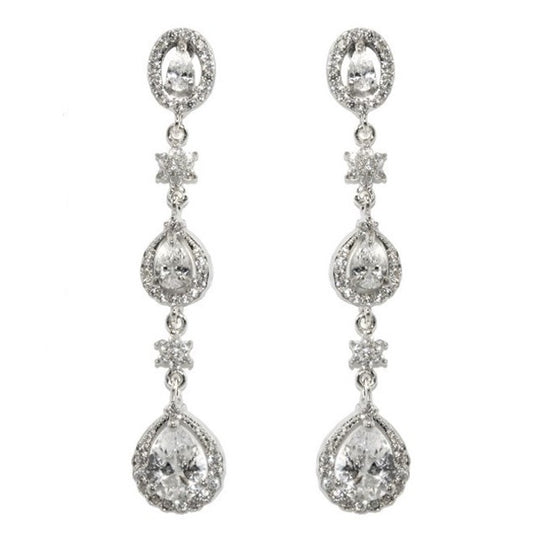 Alina Pear Drop Dangle Chandelier Earrings |  2.1in