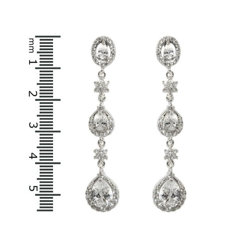 Alina Pear Drop Dangle Chandelier Earrings | 55mm