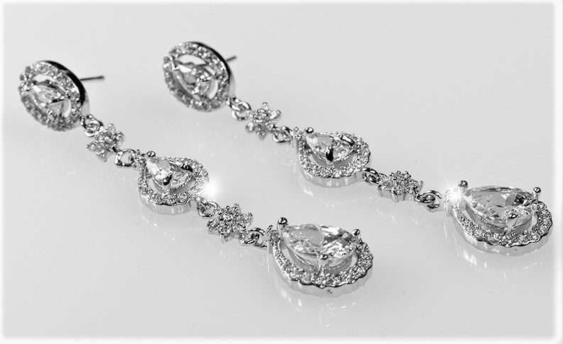 Alina Pear Drop Dangle Chandelier Earrings |  2.1in