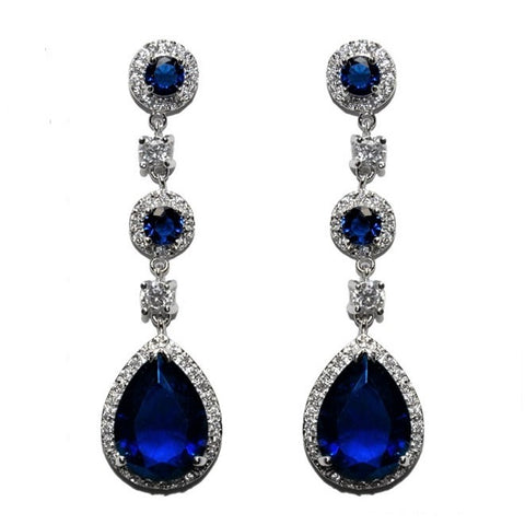 Amberly Sapphire Chandelier Earrings | 57mm
