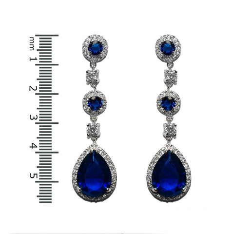 Amberly Sapphire Chandelier Earrings | 57mm