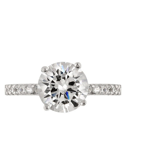 Anika 10mm Round Solitaire Engagement Ring | 4.5ct | Sterling Silver