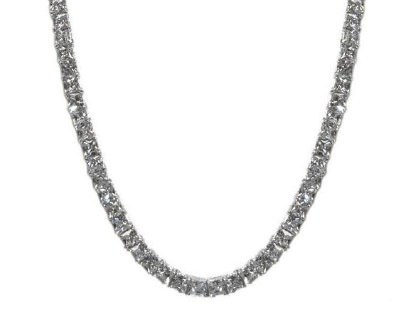 Anissa CZ Princess Cut Tennis Necklace Set
