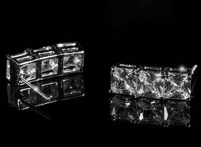 Anissa CZ Princess Cut Tennis Necklace Set