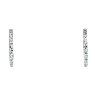 Anna Inside Outside CZ Hoop Earrings | 1.25in