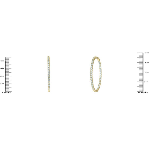 Anna 2” Inside Outside CZ Gold Hoop Earrings