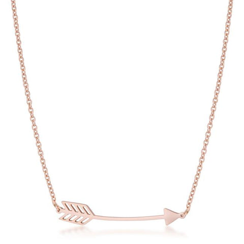 Arianna Rose Gold Arrow Necklace | Stainless Steel