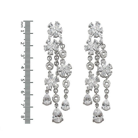 Audra Cascade Flower Chandelier Earrings | 83mm