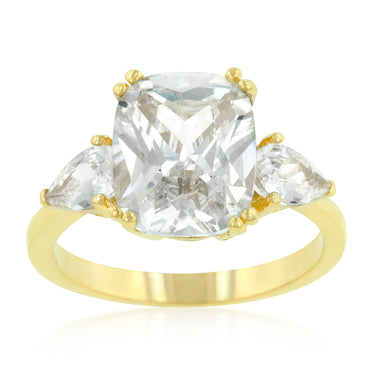 Aurora 11x9mm Radiant CZ Three Stone Engagement Ring | 5ct | 6ct