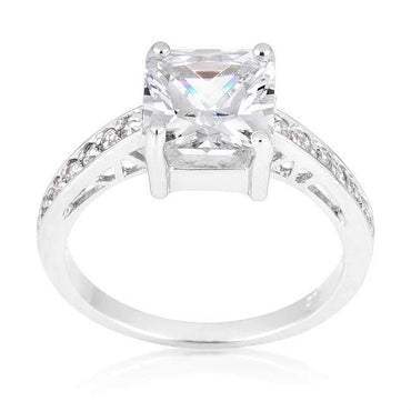 Barrie 8mm Princess CZ Engagement Ring | 3ct