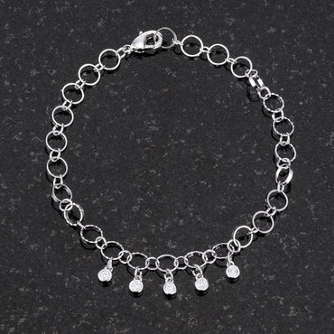 Beeja Round CZ Charm Bracelet | 8in