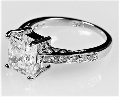 Barrie Princess Cut Solitaire Engagement Ring | 2.3ct | Sterling Silver