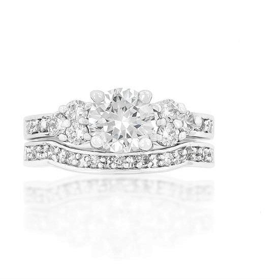 Bella 7mm Round Triplet Engagement Ring Set | 1.4ct | 2.5ct