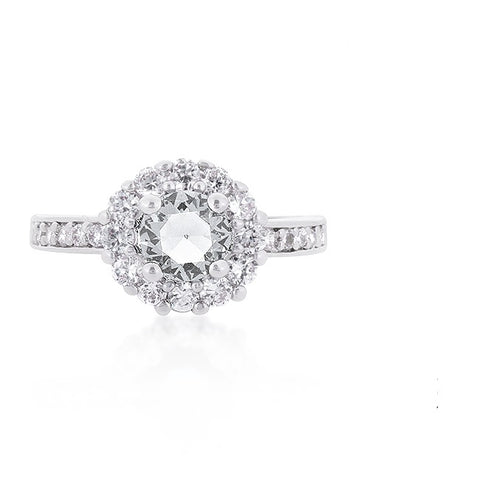Belle Clear Round Halo Engagement Ring | 2.2ct