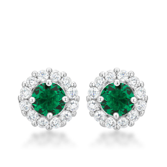 Belle 6mm Round CZ Halo Stud Earrings | 0.84ct | 2ct