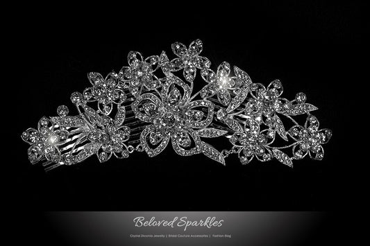Sheri Vintage Cascade Flower Hair Comb | Crystal - Beloved Sparkles
- 1