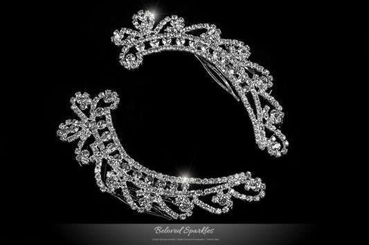 Lucia Art Deco Paisley Hair Comb Set | Crystal - Beloved Sparkles
- 1