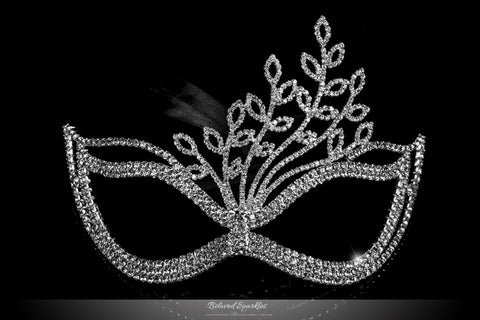 Lorelle Leaves Statement Masquerade Mask | Silver | Crystal - Beloved Sparkles
 - 2