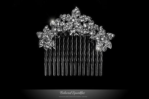 Frannie Petite Flower Hair Comb | Crystal
