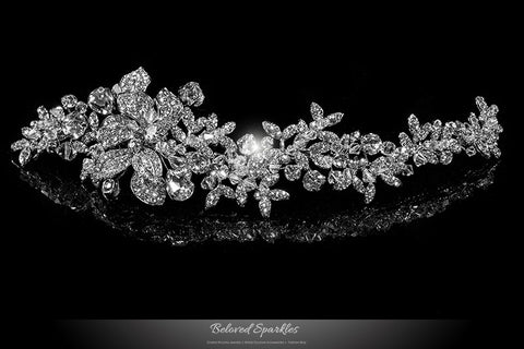 Lizabeth Ila Long Floral Cluster Hair Clip | Swarovski Crystal - Beloved Sparkles
 - 1