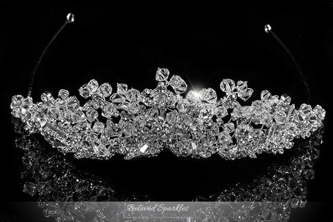 Madison Garden Cluster Silver Tiara | Swarovski Crystal