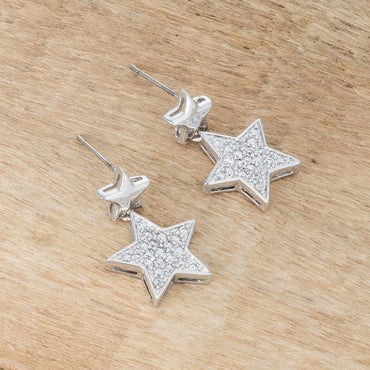 Bianca CZ Star Drop Earrings | 1ct