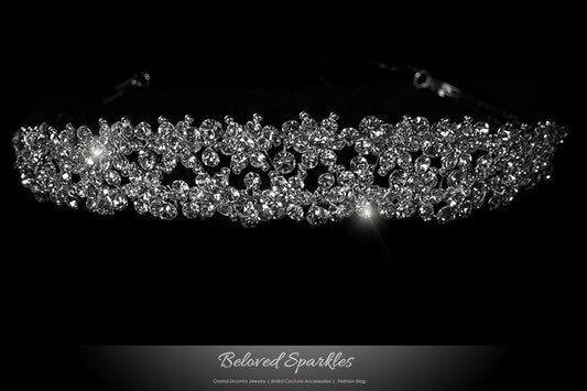 Krisma Floral Cluster Silver Tiara | Swarovski Crystal - Beloved Sparkles
- 1