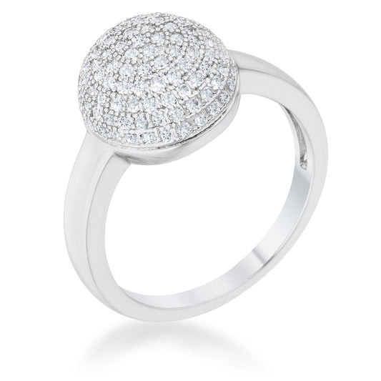 Brie Sphere Dome CZ Cluster Ring