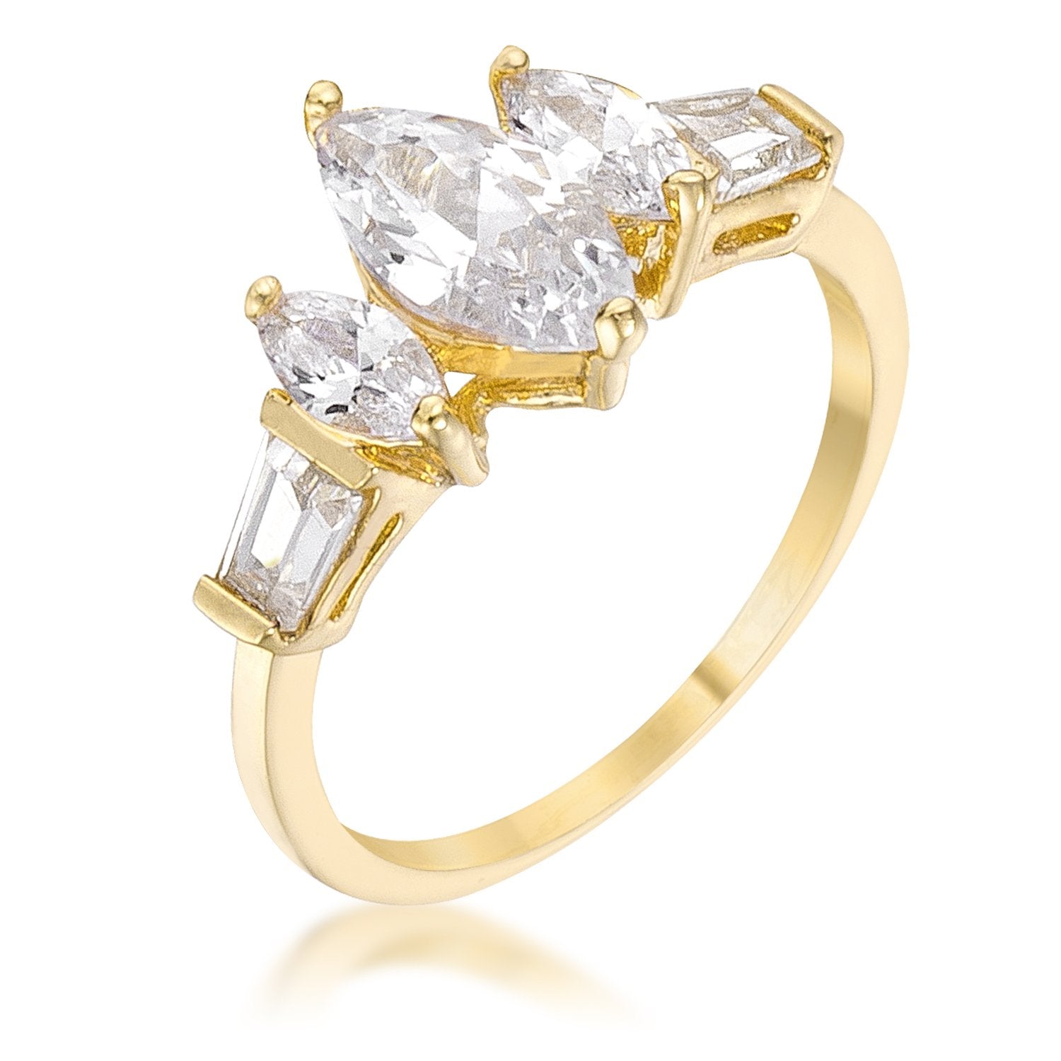 Burke Marquise Three Stone Engagement Ring
