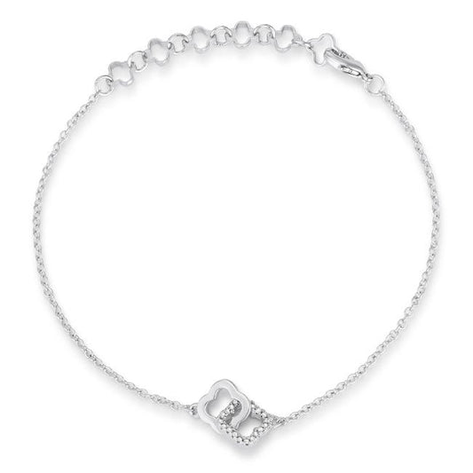 Blacia Interlocking CZ Clover Bracelet | 7in