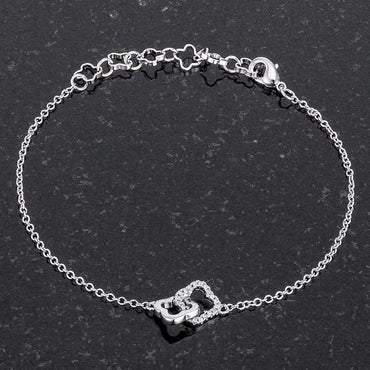 Blacia Interlocking CZ Clover Bracelet | 7in