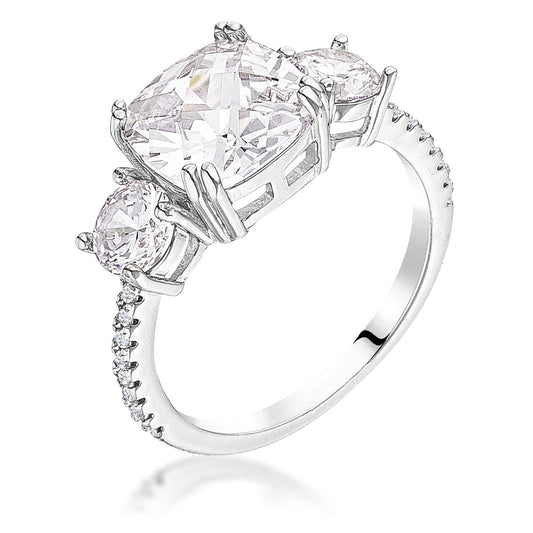 Carmen 9mm Cushion CZ Royal Engagement Ring | 2.75ct | 3.7ct