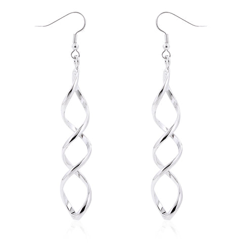 Casilda Silver Twist Dangle Earrings