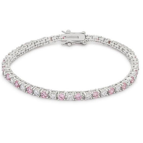 Cassidy Pink Round Tennis Bracelet – 7in | 10ct
