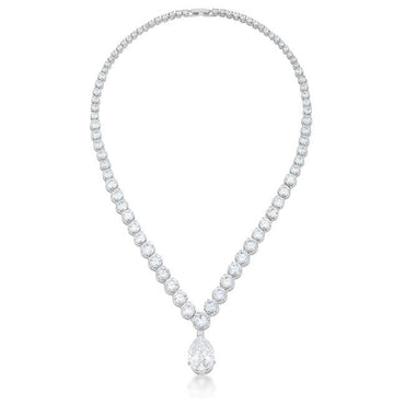 Chandani CZ Pear Drop Tennis Necklace | 60ct
