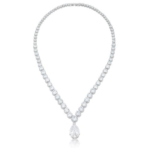 Chandani Bejeweled CZ Pear Drop Necklace | 60ct