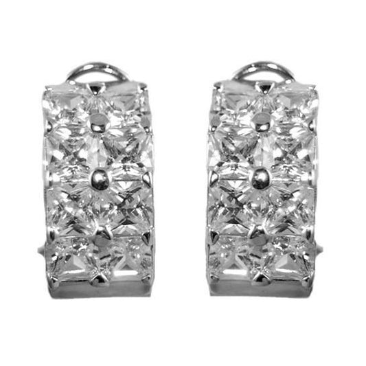 Chanya 5mm Princess Stone Huggie Earrings | 7ct