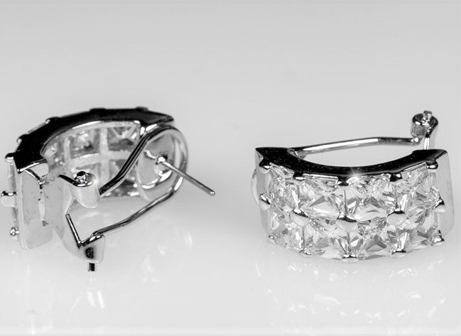 Chanya 5mm Princess Stone Huggie Earrings | 7ct