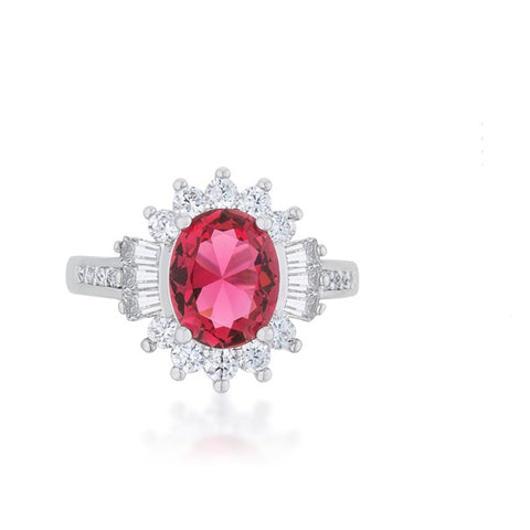 Chrisalee 3ct Fuchsia CZ Cluster Cocktail Ring | 4.5ct