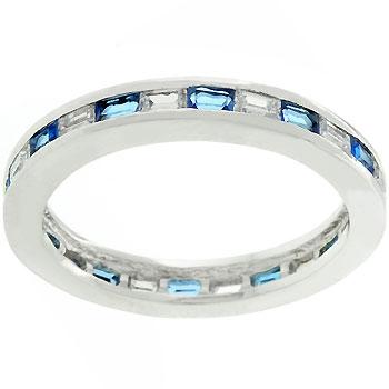Chela Sapphire Baguette Eternity Stackable Wedding Ring | 2ct
