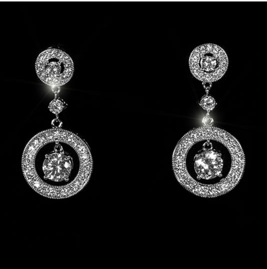 Cherie Circle Dangle Earrings | 2ct - Beloved Sparkles